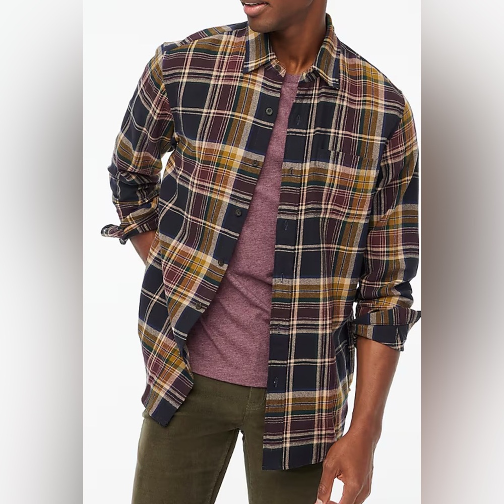 NWT J Crew LS Classic Plaid Flannel Shirt